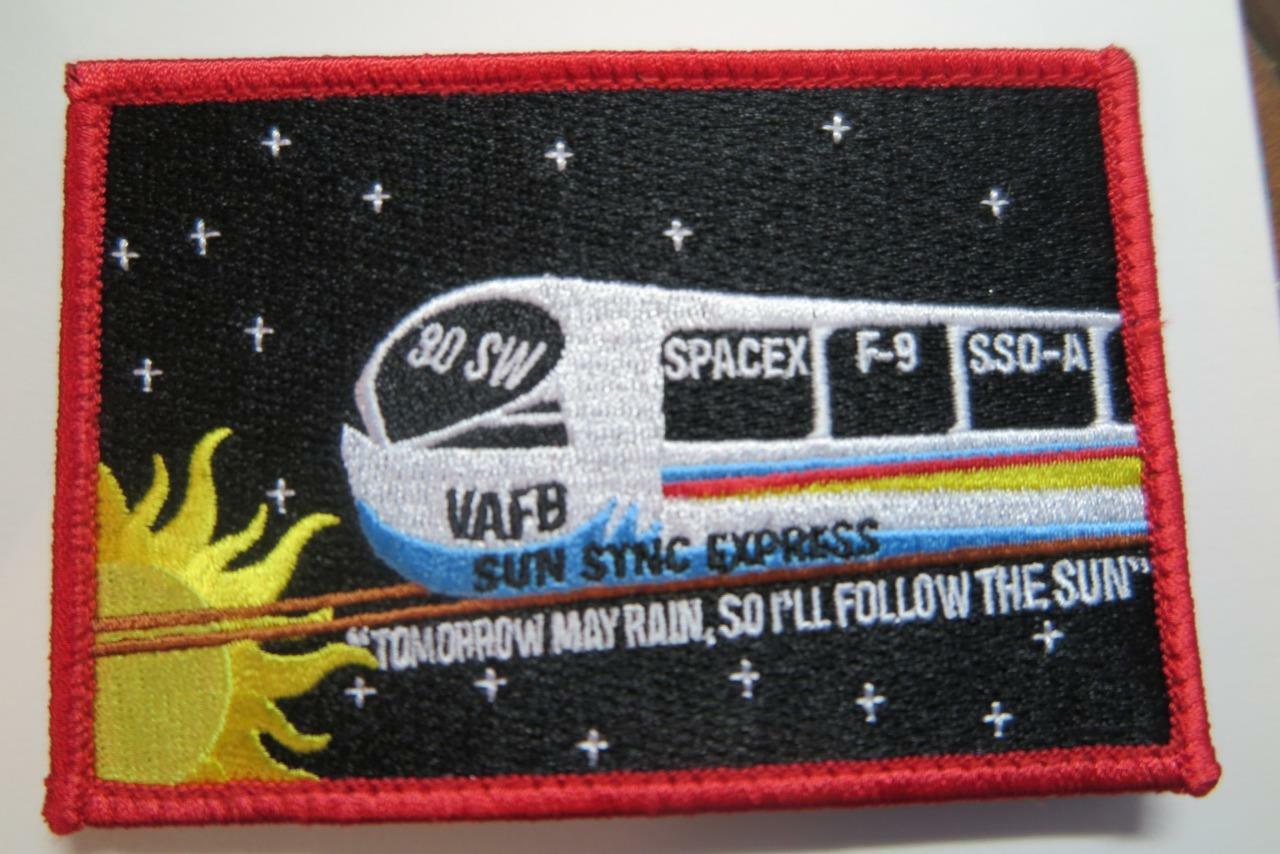 30SW FALCON 9 1 SSO-A VAFB SUN SYNC EXPRESS PATCH ORIGINAL NEW TOMORROW MAY RAIN