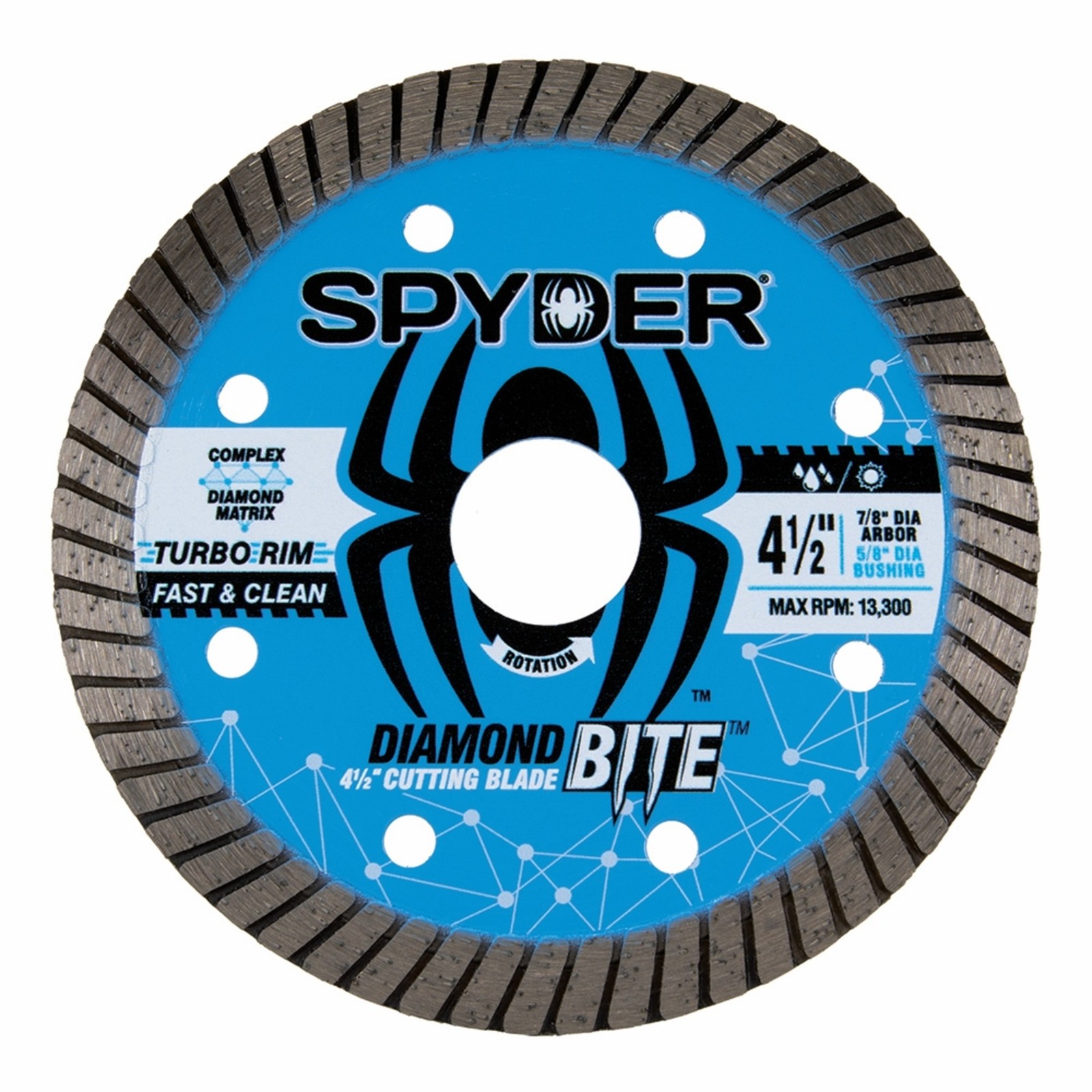 Spyder 4-1/2-Inch Wet/Dry Turbo Diamond Saw Blade (10-Pack), 14116-CASE-10
