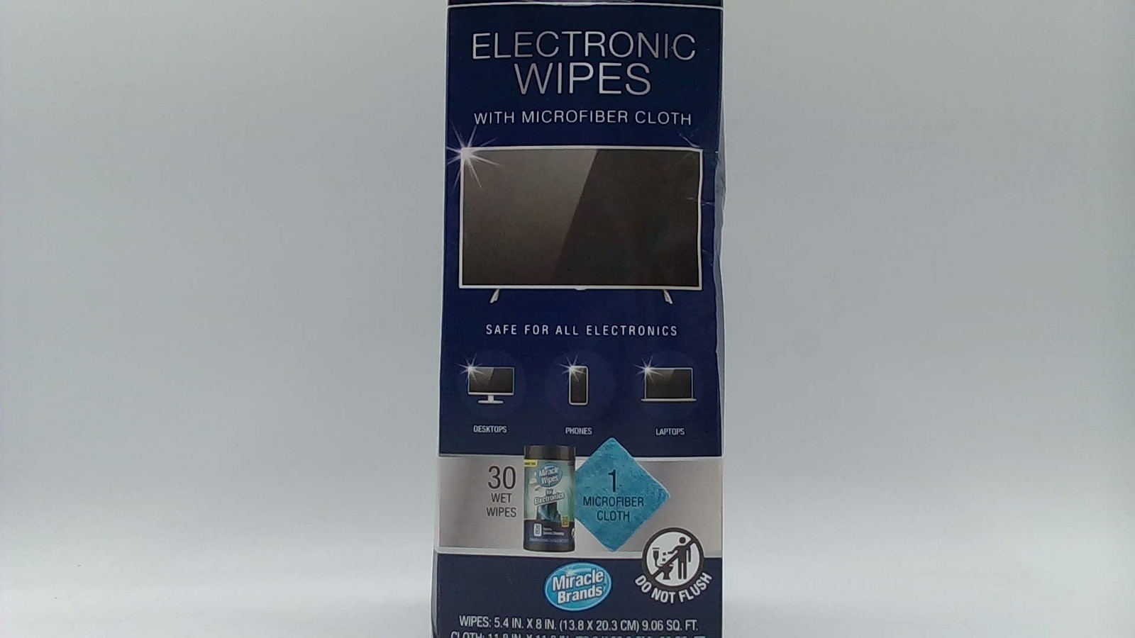 Electronics Screen Wipes For TV, Phones, Monitors + Microfiber Towel