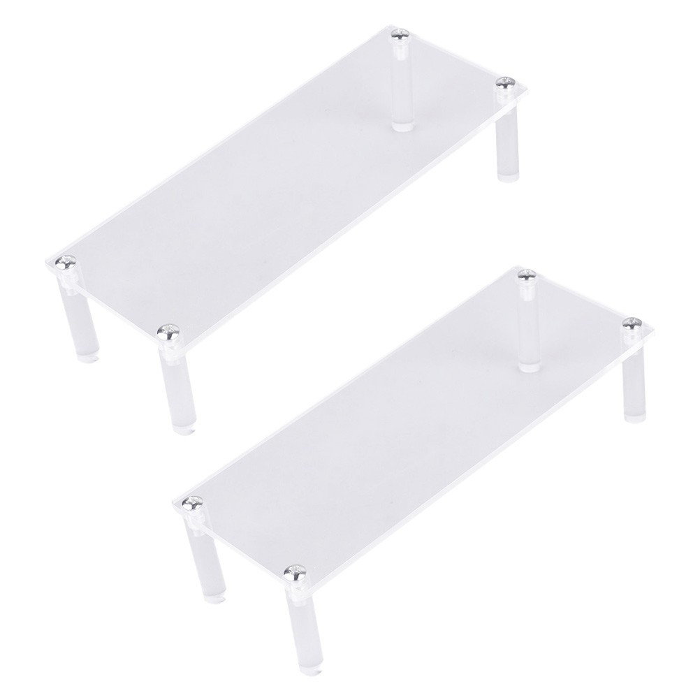 2Pcs Reusable Acrylic Display Stand Transparent Showing Shelf for Small Spaces