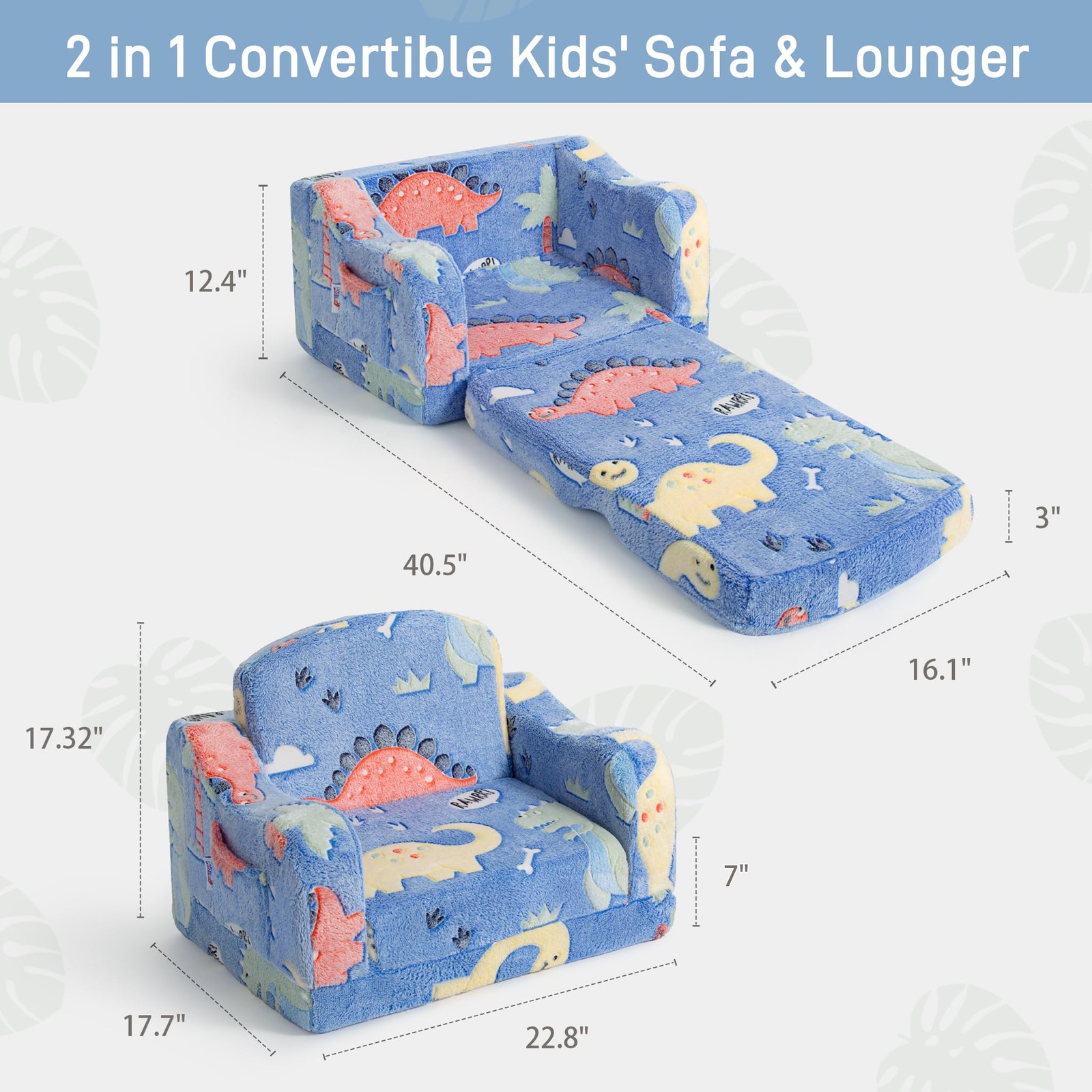 Thick Comfy Toddler Chair and Couch for Kids,2-in-1 Soft Plush Fold Out Sofa ...