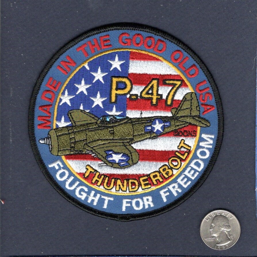 P-47 THUNDERBOLT Jug WW2 USAF Republic Army Air Corps Fighter Squadron Patch OD
