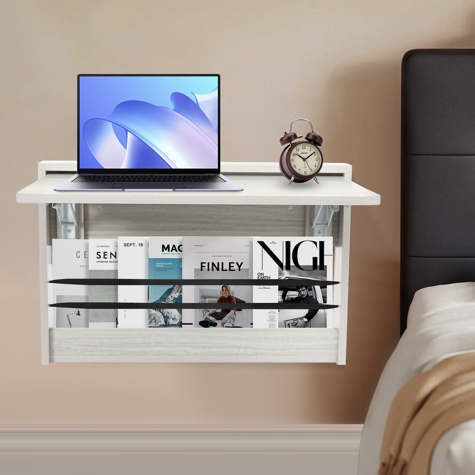 Folding Wall Table, Fold Down Table Wall Mounted, Round Corners Folding Table