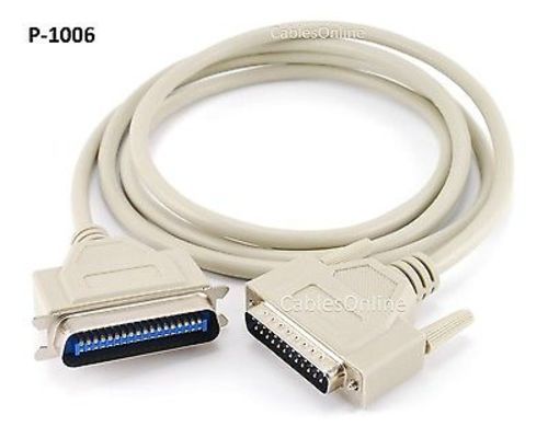 6ft DB25 Male 25-Pin to Centronics 36-Pin Male 25C Printer Cable, P-1006