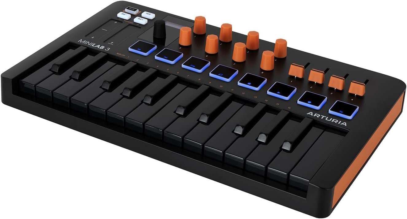 Arturia MiniLab 3 25-Key USB MIDI Controller – Orange Limited Edition