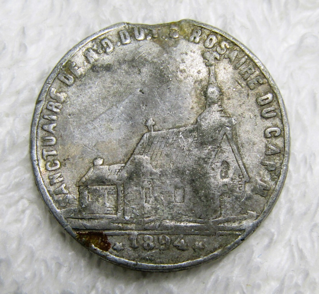 1894 Reine Du Tres Saint Rosaire Priez Pour Nous Aluminum Token 20mm & 0.6 grams