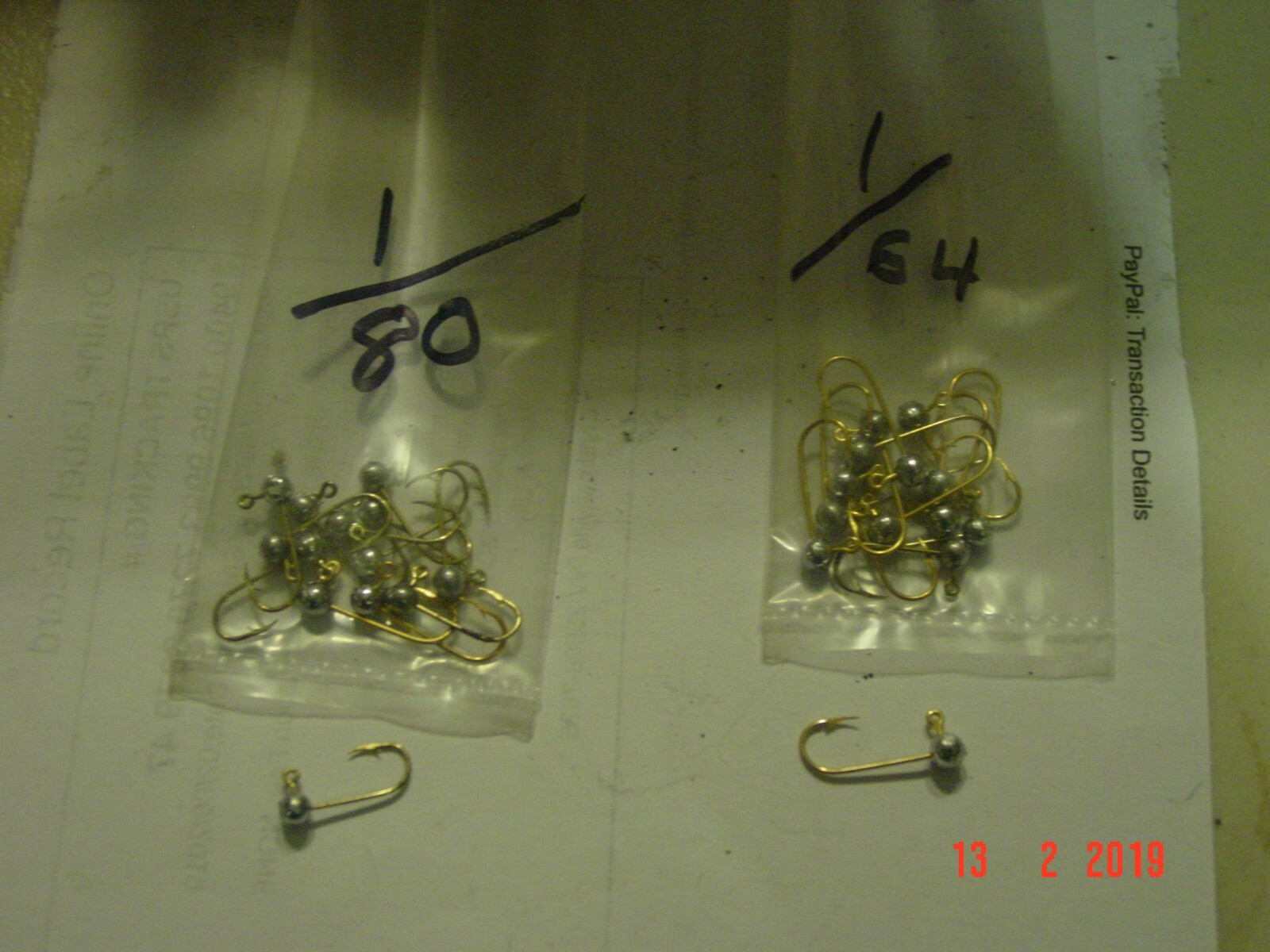 12 pack 1/80,1/64,1/32,1/16,1/8,1/4 oz jig heads no collar 575 Eagle Claw hooks