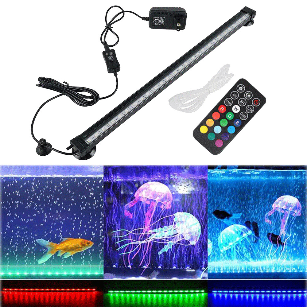 49CM Aquarium Underwater LED Light Fish Tank RGB Submersible Lamp + Remote