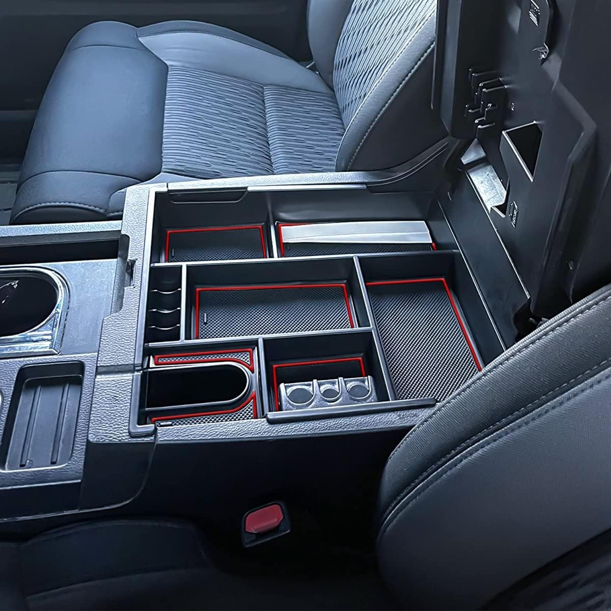 Center Console Organizer Compatible with 2014-2021 Tundra Accessories, Crew red