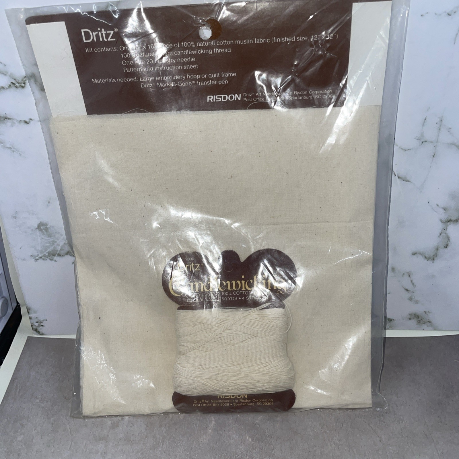 PA Dutch Hearts Candlewicking Embroidery Kit Dritz #9010 New 12”x12”