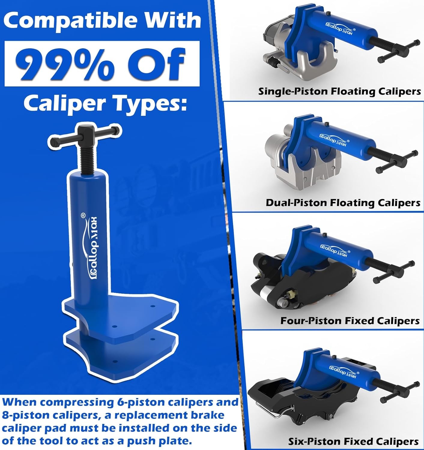 Multi Piston Brake Caliper Compression Tool Heavy Duty Brake Pad Spreader Tool