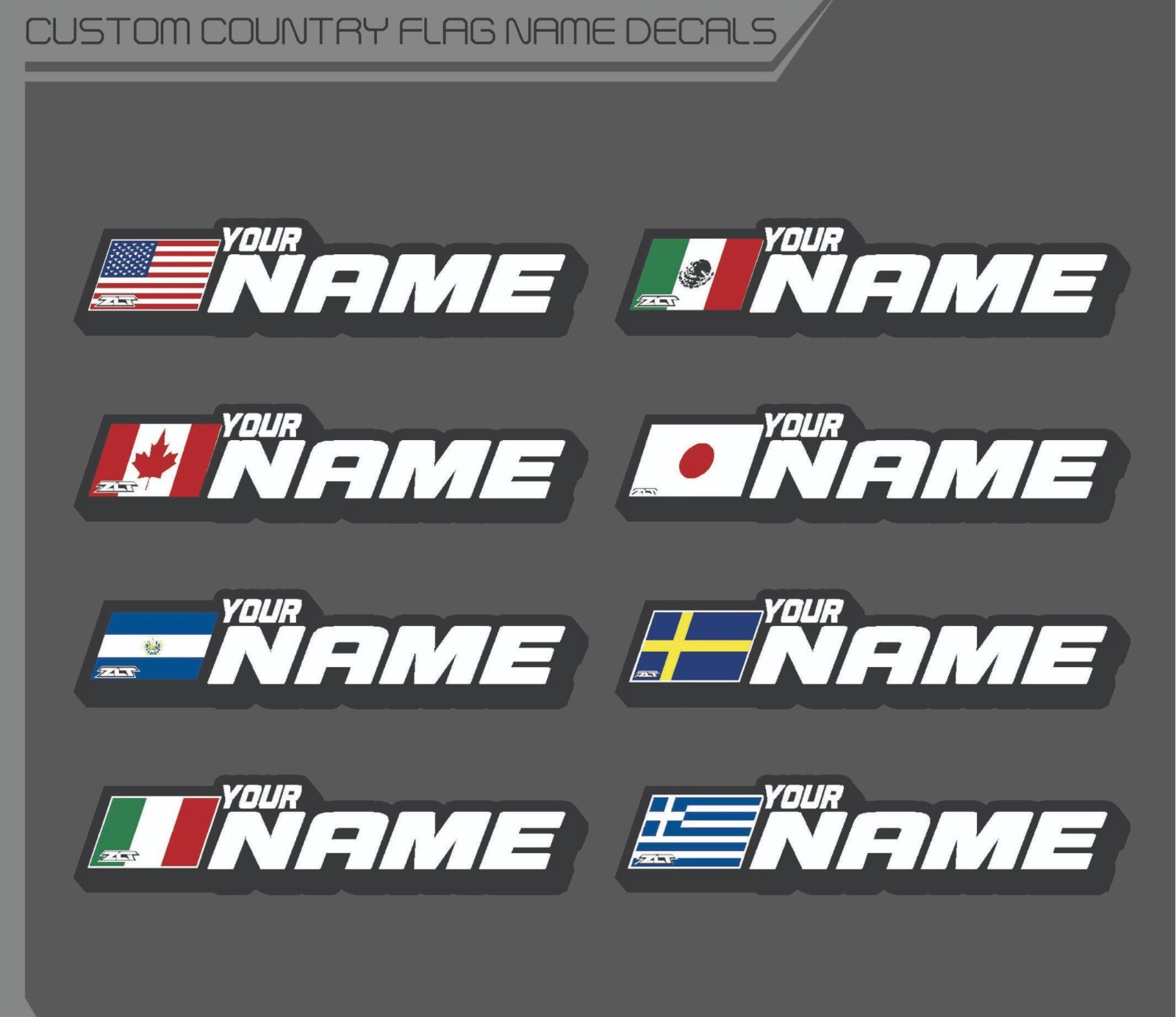 Custom Country Flag Name Decal | Personalized Bike Sticker | Water Bottle Sticke