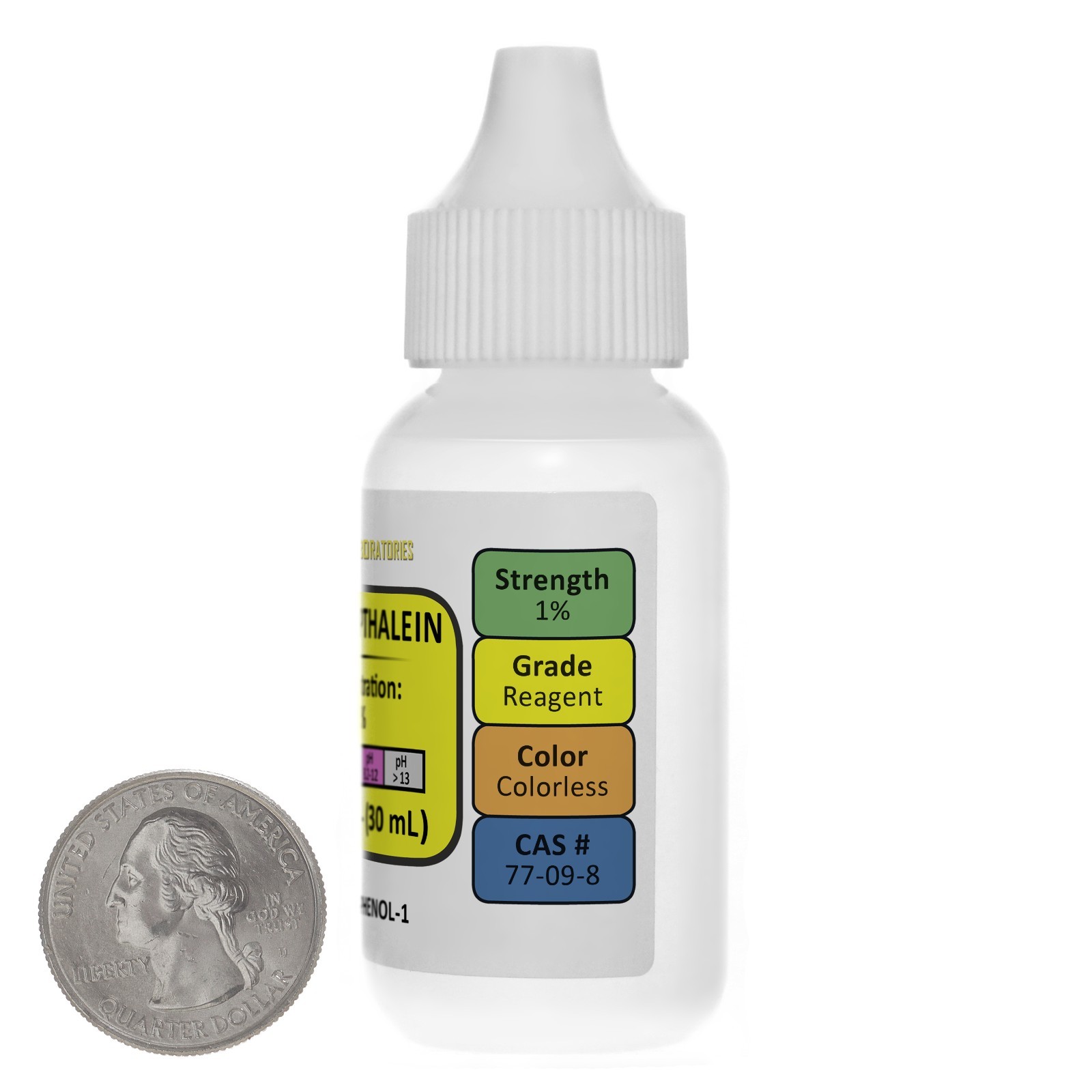 Phenolphthalein Indicator [1% Solution] Reagent Grade 1 Oz in a Dropper Bottle