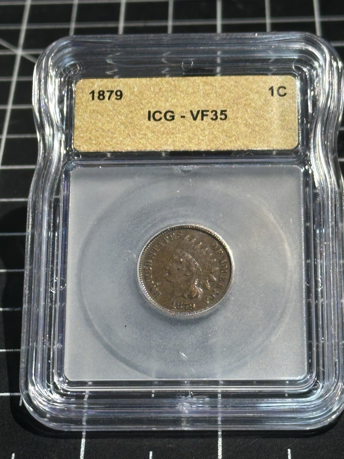 1879 Indian Cent 1c ICG VF35