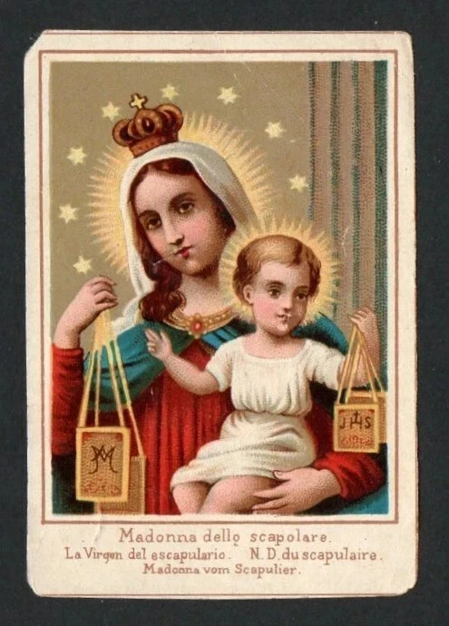 Holy card antique de la Virgin del Carmen santino image pieuses estampa