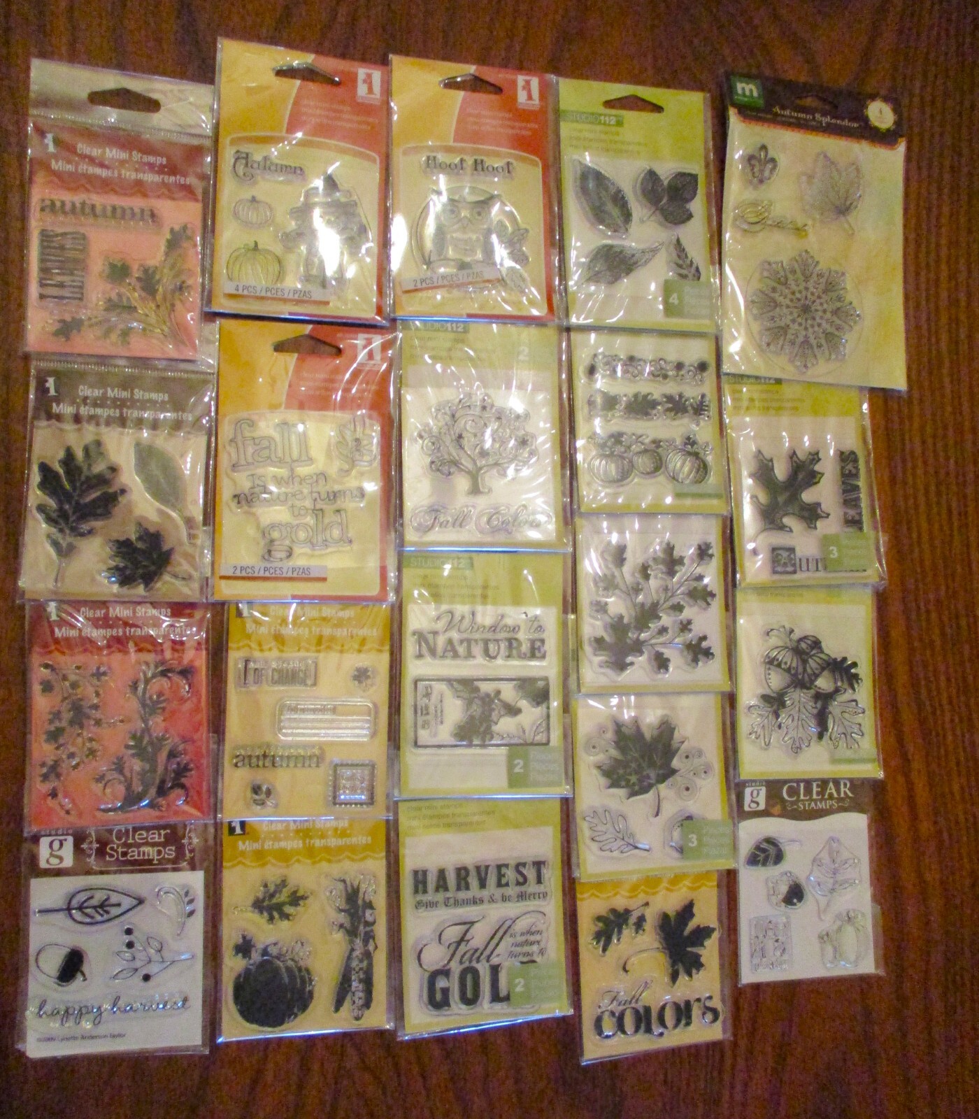 Fall Autumn Cling Stamps Estate Lot of 21  Studio G Inkadinkadoo Making Memories