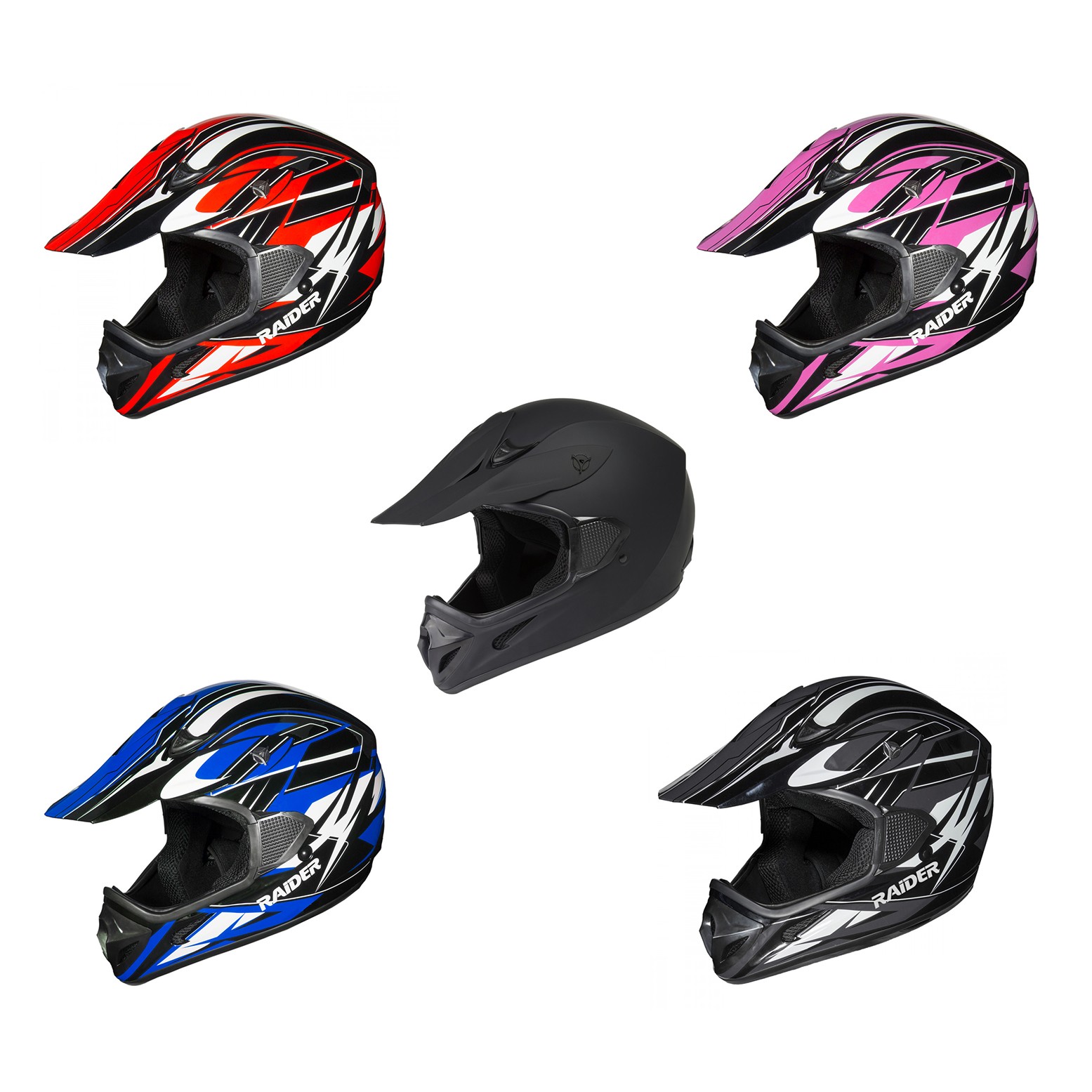Raider Adult RX1 MX Off-Road Helmet DOT Approved ATV UTV Dirt Bike Moto SxS