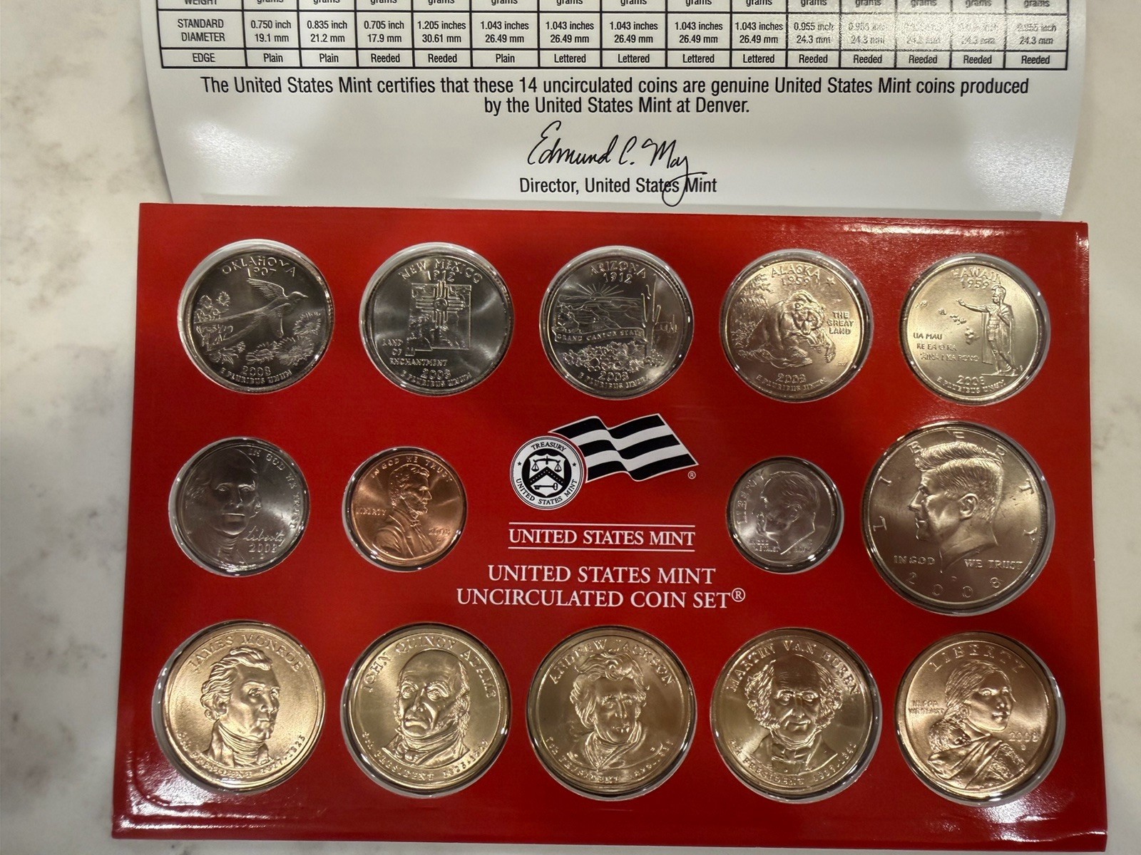 2008 Denver United States US Mint Set OGP 14 Coins