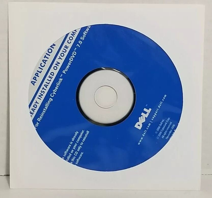 DELL Drivers and Utilities DVD for Reinstalling Cyberlink PowerDVD 7.0 Software