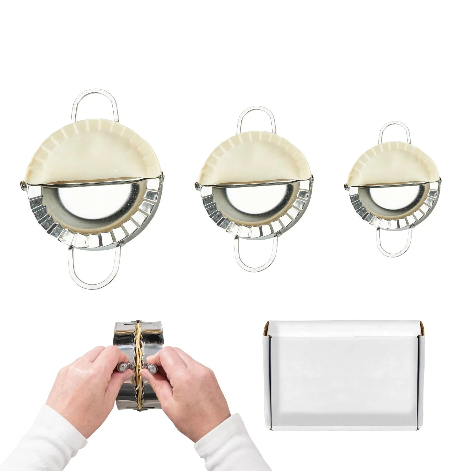 3-in-1 304 stainless steel empanada press 4 5 6 inch dumpling maker machine e...