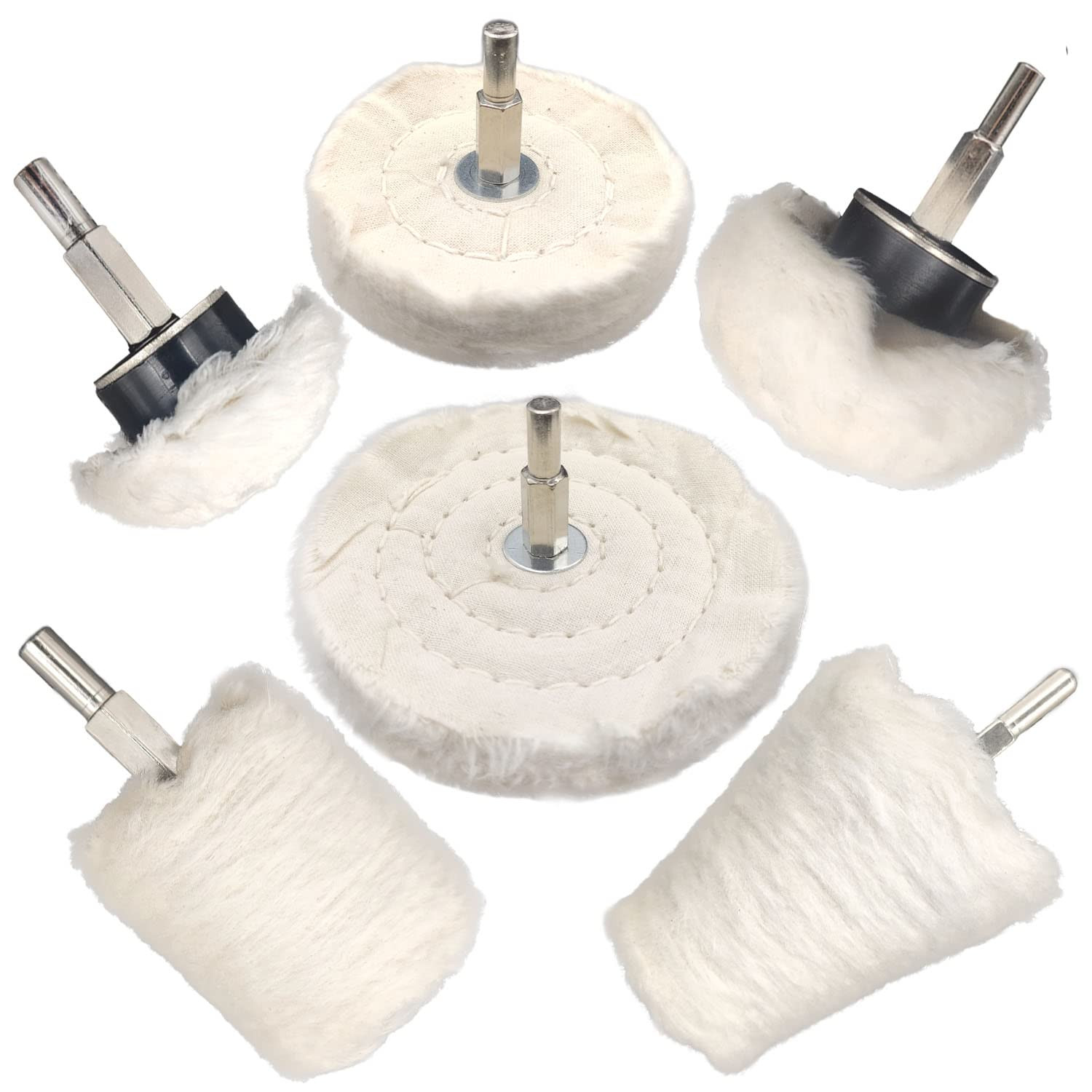 6 Pcs Buffing Wheel for Drill,Buffing Pad Polishing Wheel Kits,Wheel Shaped Poli
