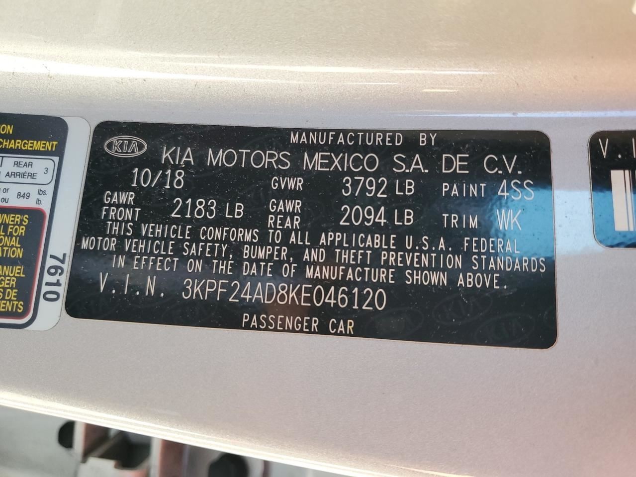Camera/Projector Hatchback Camera Front Fits 19-24 FORTE 337141