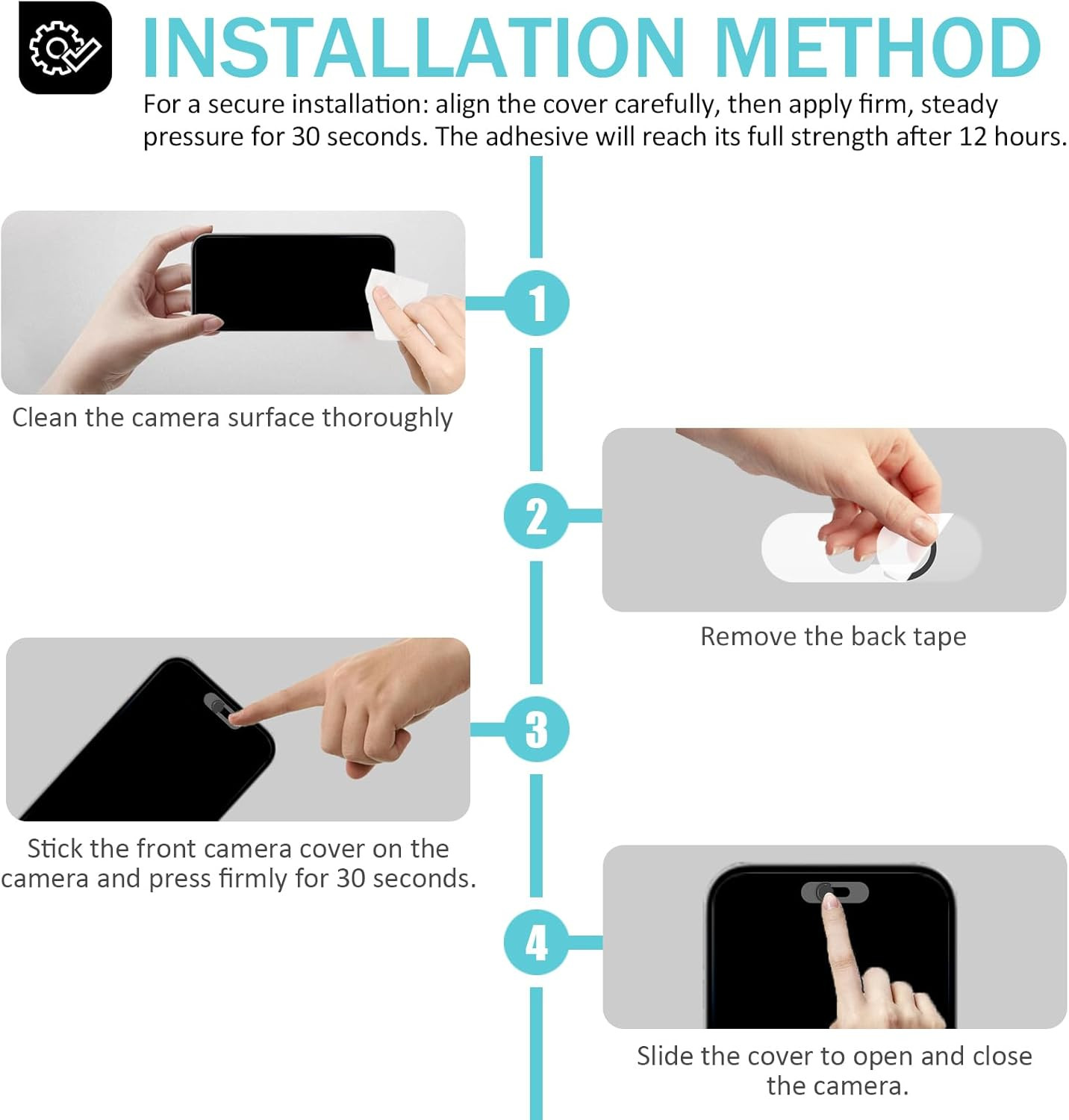 Front Camera Cover Compatible for Android Phones/Pixel/Galaxy/Ipad - Webcam Bloc