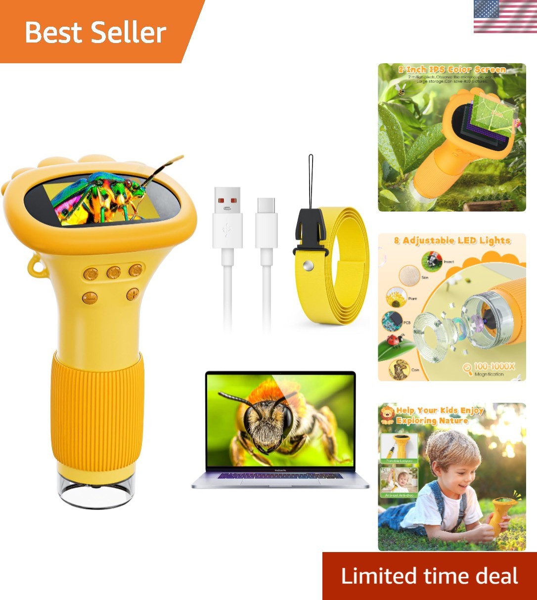 1000X Handheld Digital Microscope for Kids: Pocket Microscope- Christmas Gift