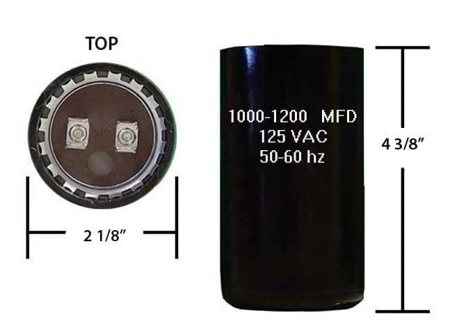 1000-1200 MFD 110/125 VAC motor start capacitor