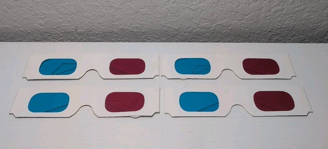 (4) 3D Movie Plastic/Cardboard Glasses B299