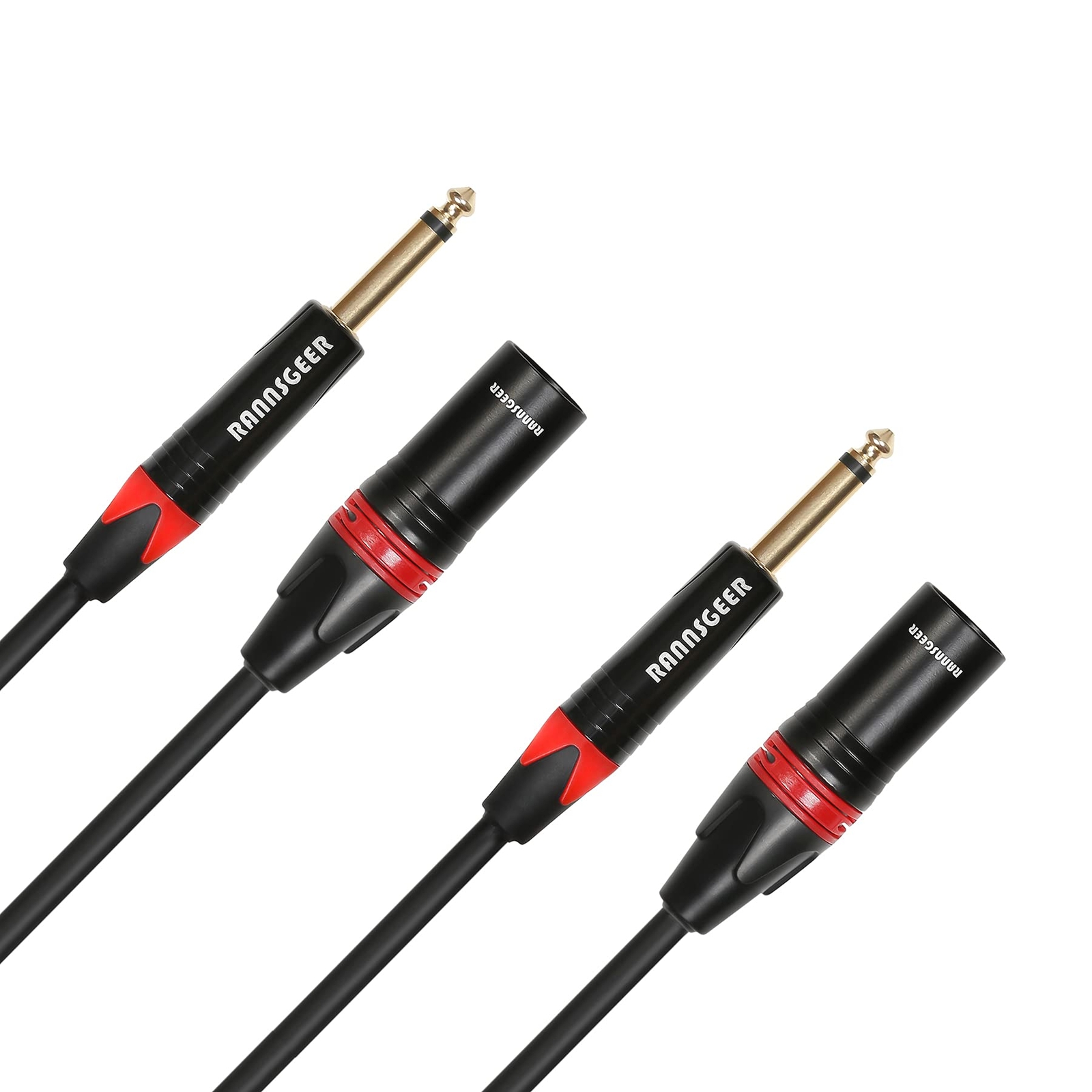 2 Pack 1/4 Inch TS to XLR Male 1 Feet Cable 1 Ft 2 Pack
