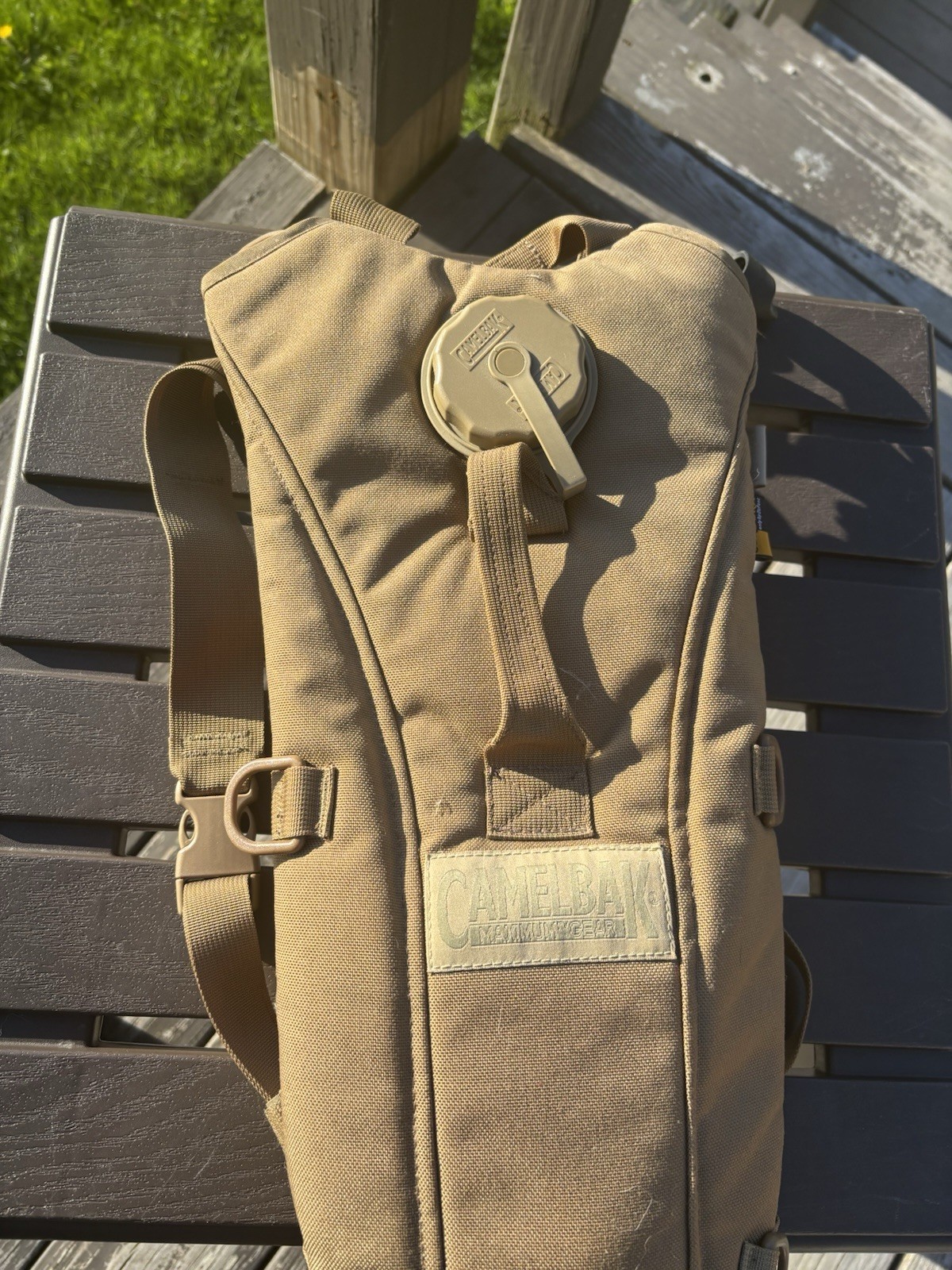 CamelBak Maximum Gear Tan Nylon Hydration Pack Backpack, Adjustable Straps