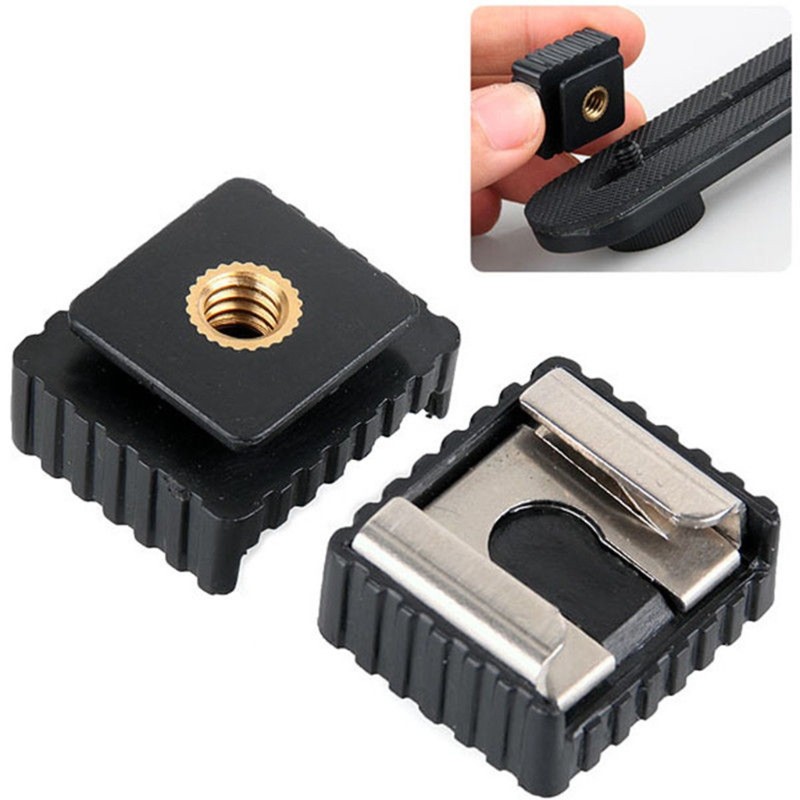 Hot Shoe Mount Adapter To 1/4" Screw for Head Thread For Studio Light Stand