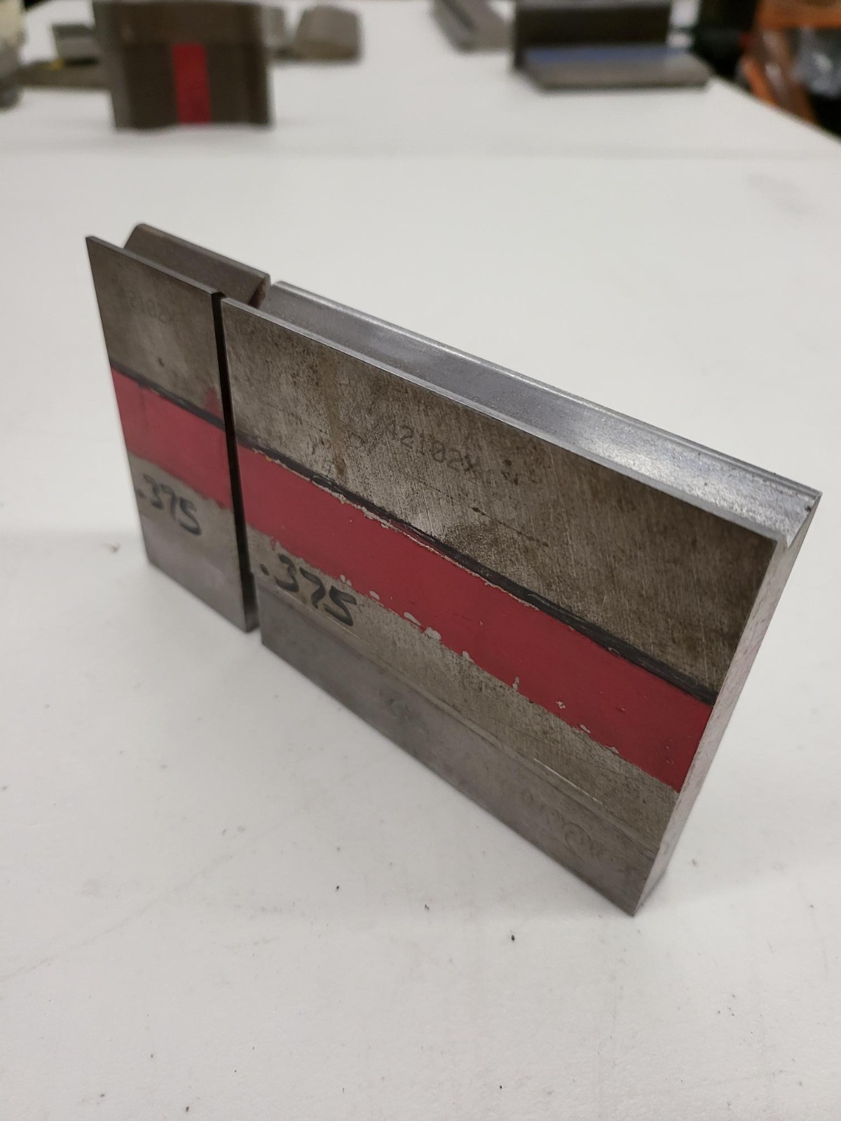 Wilson Tool Press Brake 1V Die at .375" Opening 2 Pieces 5.5" Long X 3.25" Tall