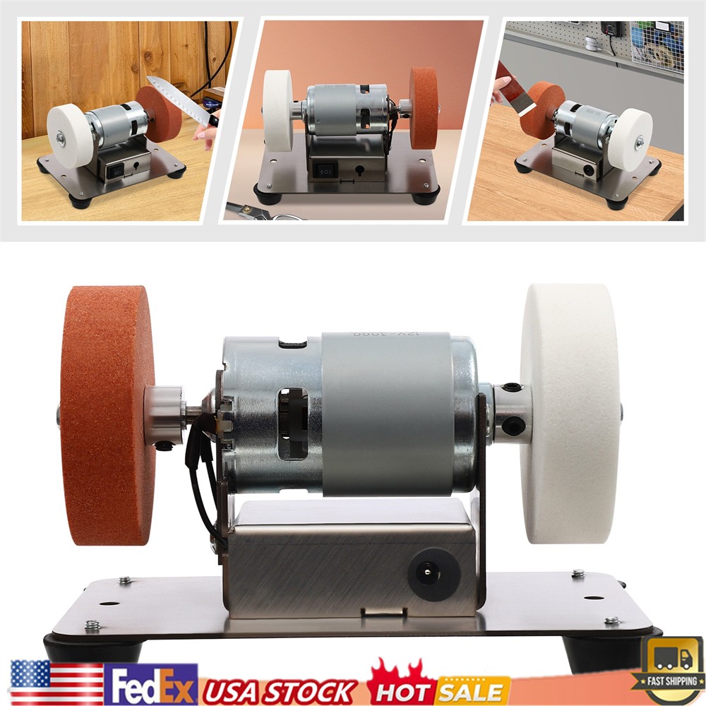 Electric Benchtop Grind Sander Adjustable Variable Speed Table Grinding Machine