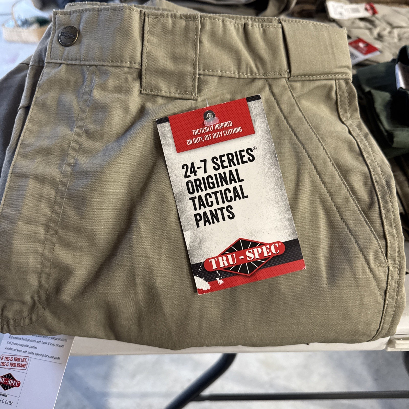 NWT Tru-Spec 24-7 Men's Tactical Pants, KHAKI Poly/cotton Ripstop 1060005 34x32