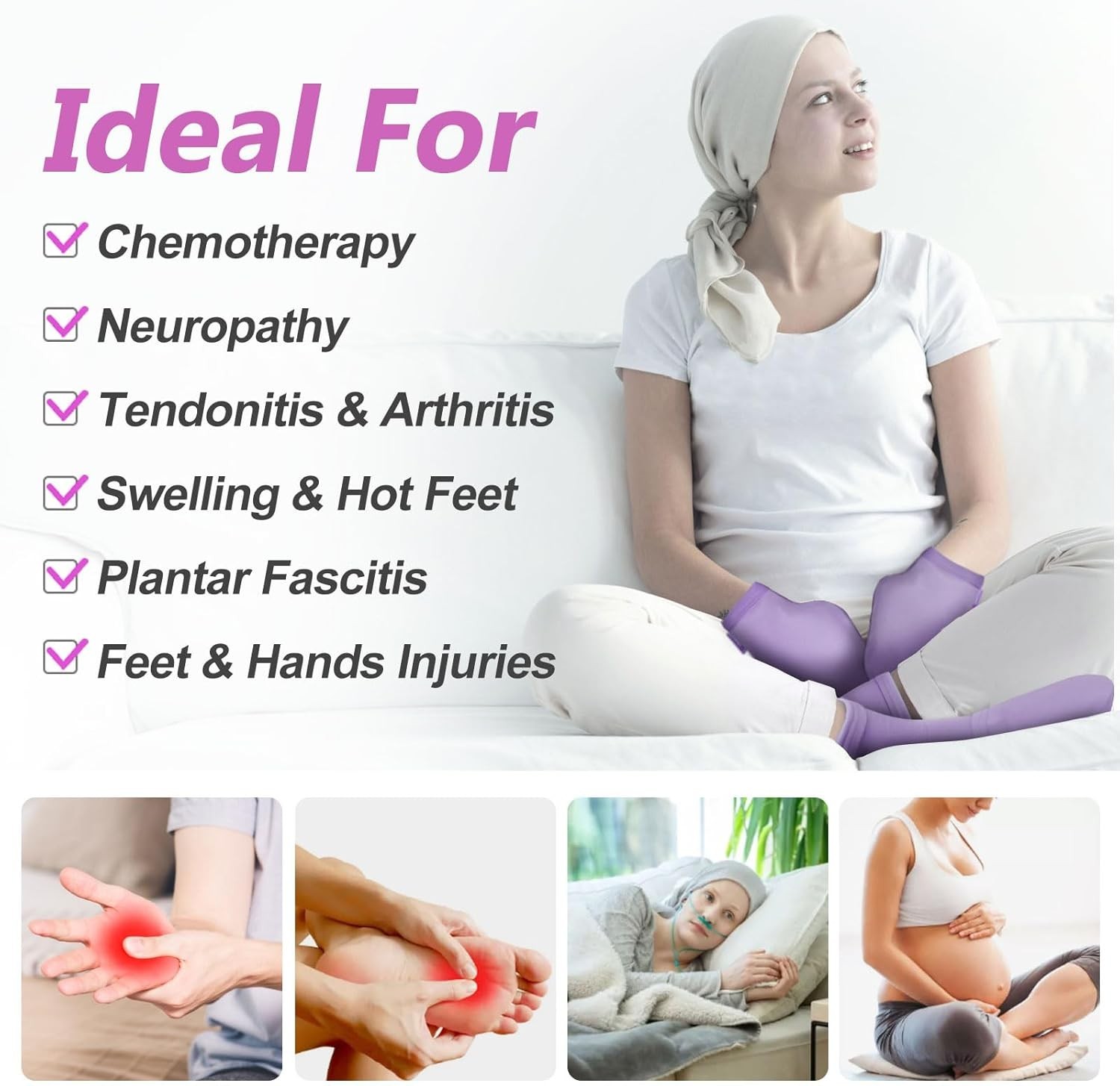 Cold Therapy Socks & Hand Ice Pack Gloves for Chemotherapy Small