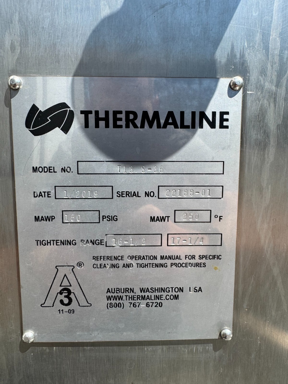 Thermaline t13 2 stage Stainless Steel Heat exchanger