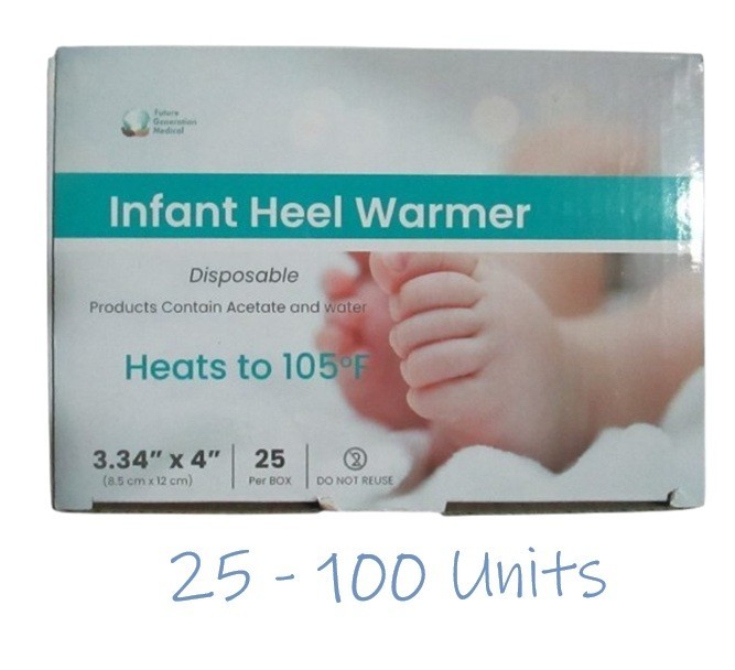 Future Generation Disposable Infant Baby Heel Warmer 3.34"x4" w/Adhesive Tape
