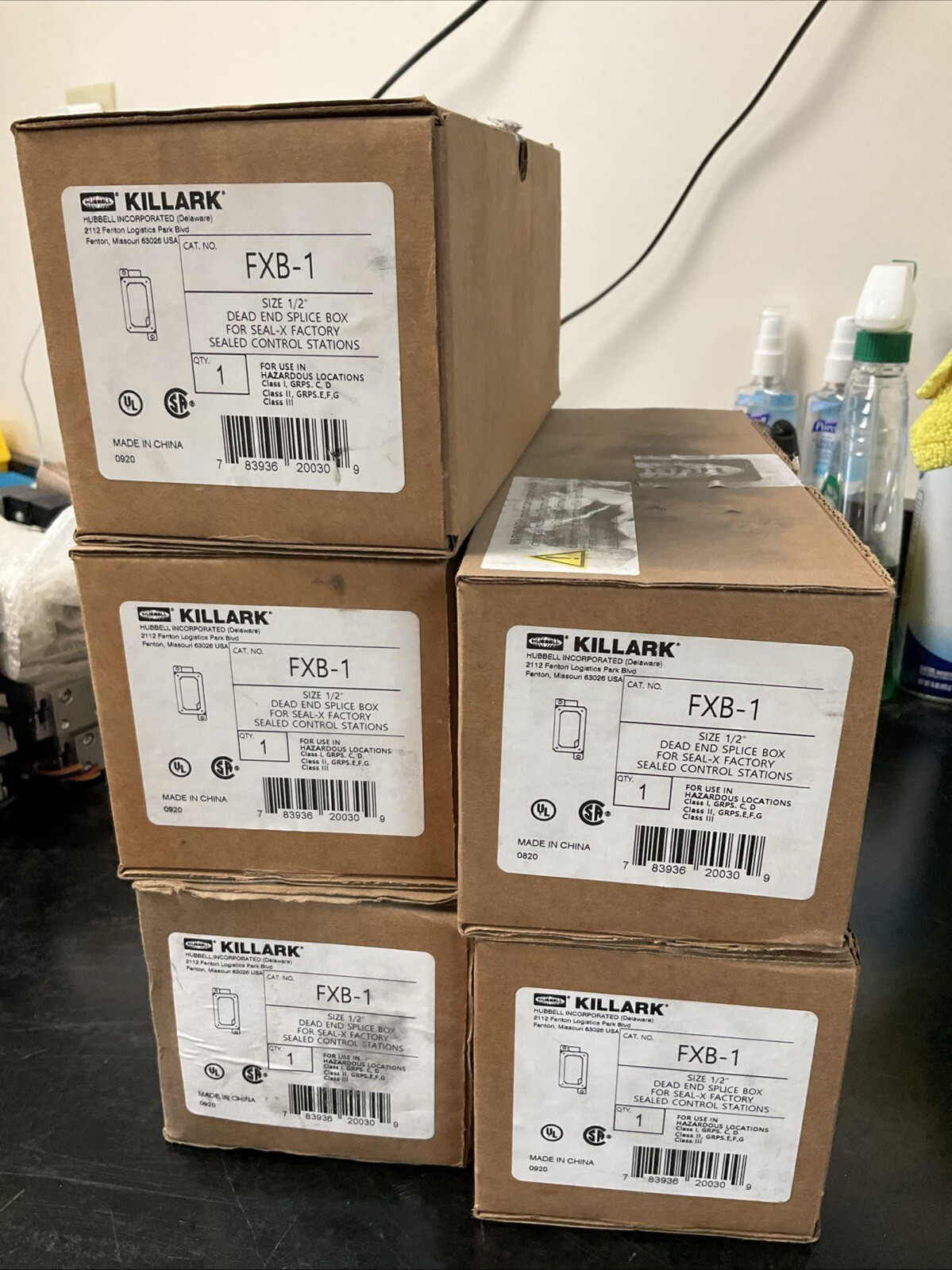 Lot of 5 KILLARK FXB-1  HAZARDOUS LOCATION 1/2” DEAD END SPLICE BOX