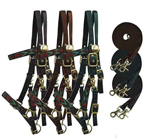 Showman Nylon Halter Bridle Combination w/ Woven Aztec Motif & Reins