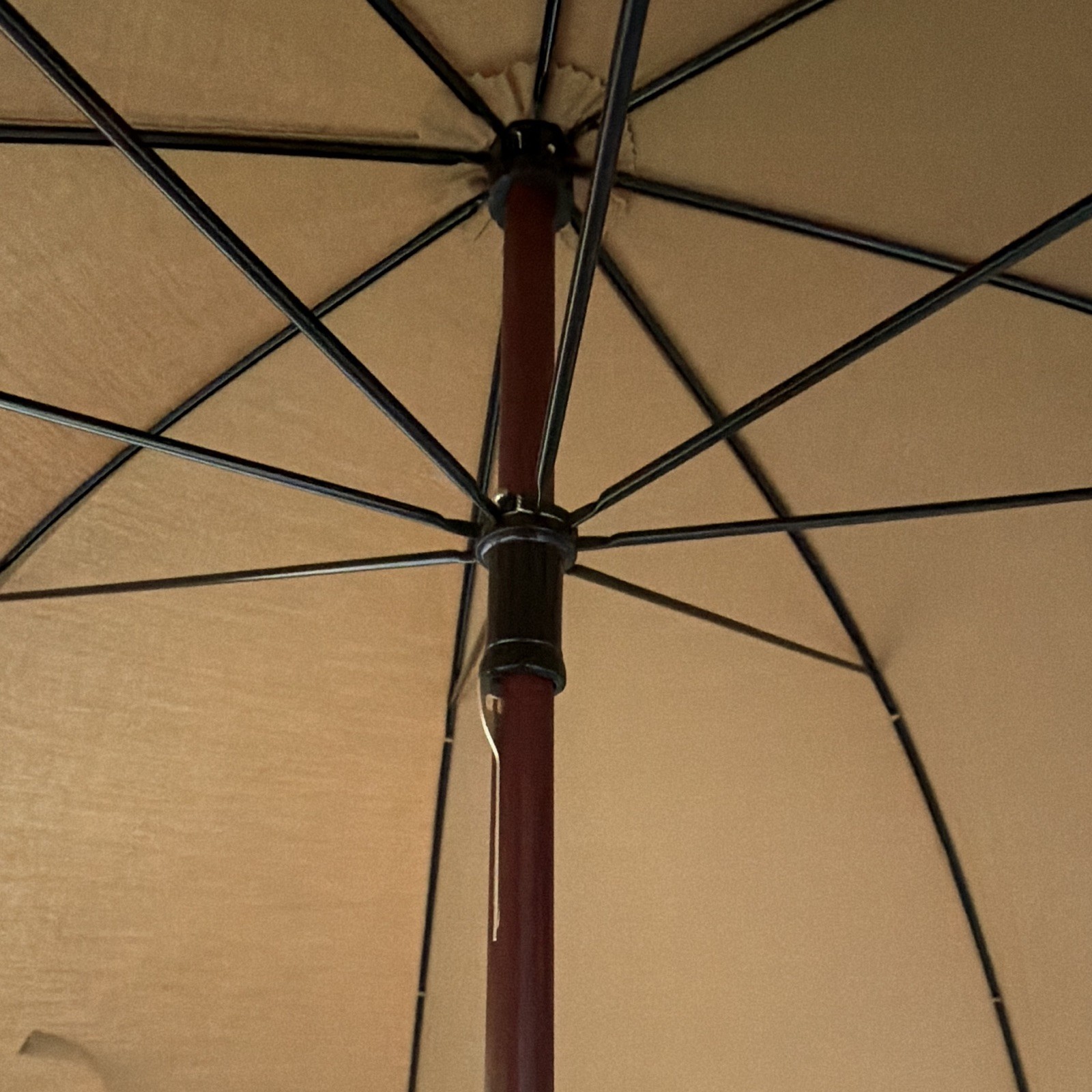 Ralph Lauren Safari Tan Solid Classic Men’s Umbrella Hook Handle Logo