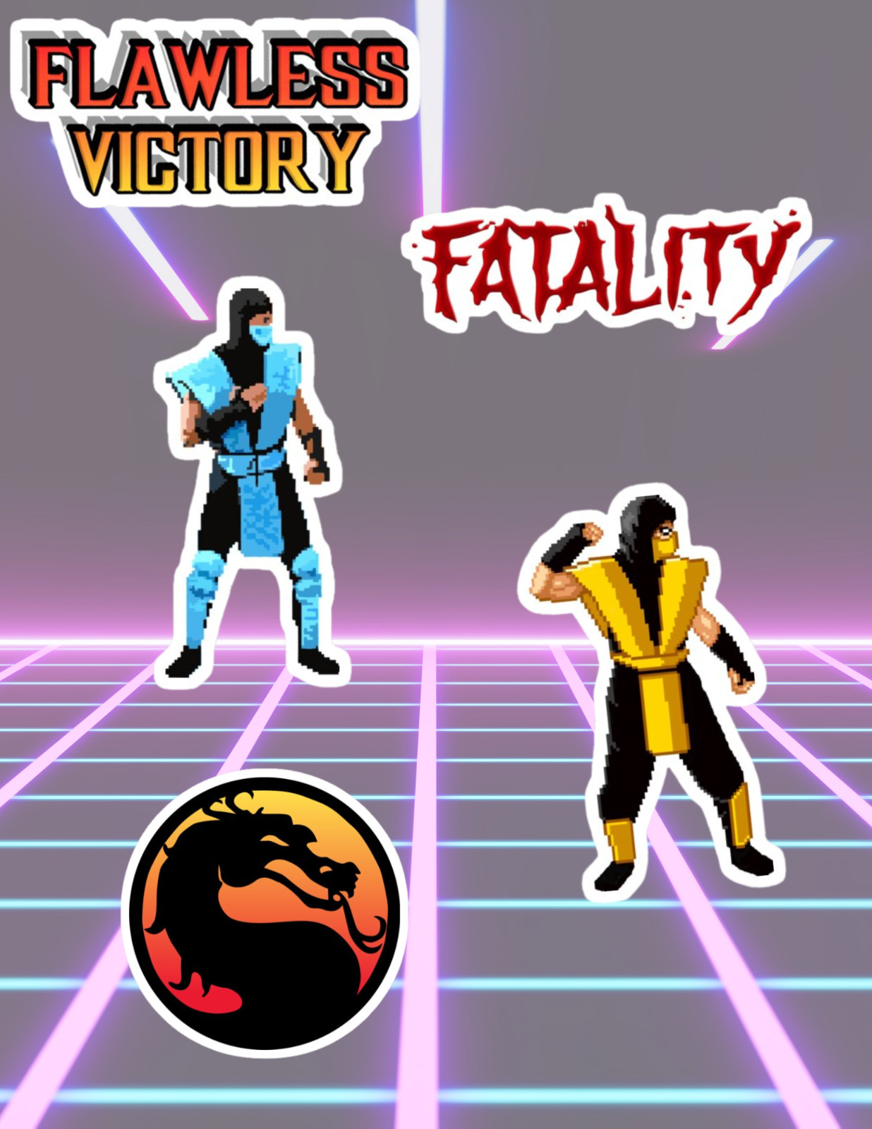 Mortal Kombat Retro Video Game Sticker Pack