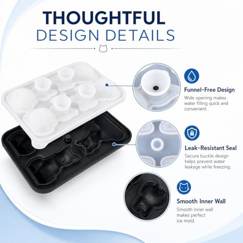 Ice Cube Tray Mold - 3D Shape Ice Cube Trays, Cute Ice Cube Molds for Cat