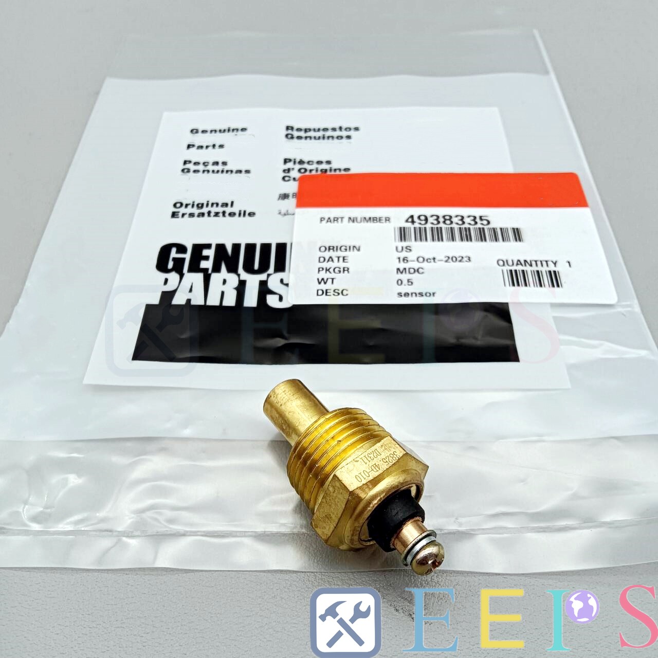 New Temperature Sensor 4938335 for Cummins Engine 4BT 6BT US