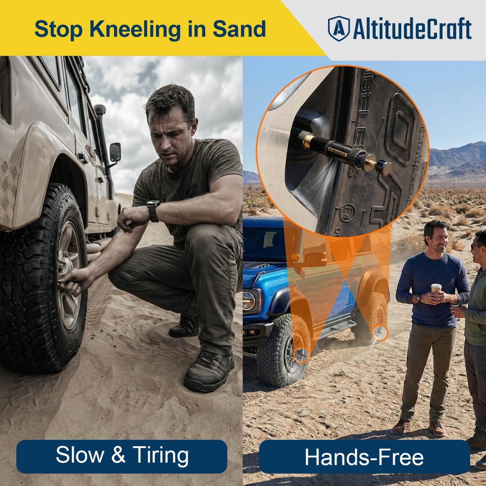 AltitudeCraft Automatic Tire Deflator Kit 4-Pack for Off-Road Use