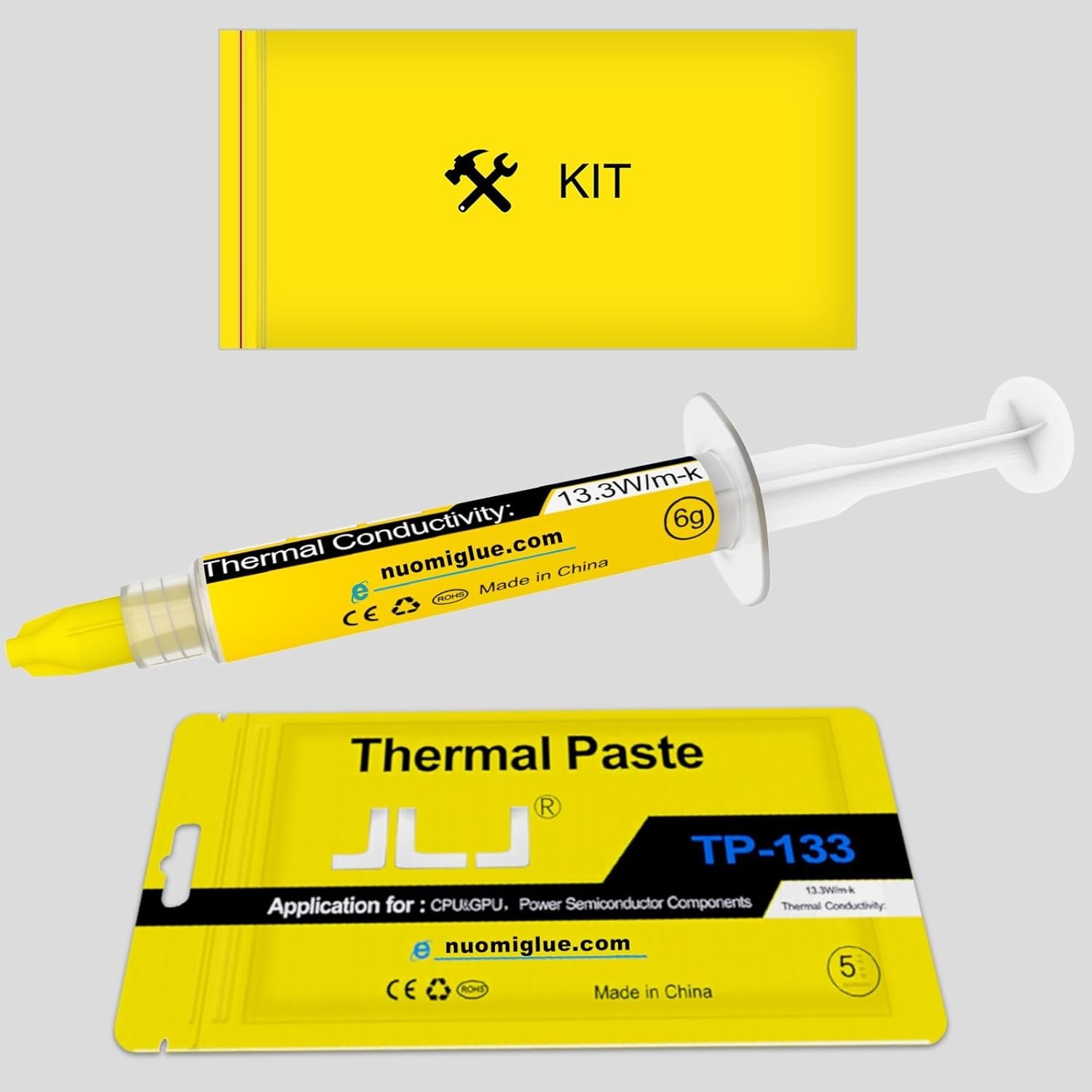 6g Carbon-Based Thermal Paste with Applicator Kit for Universal Heat Dissipation
