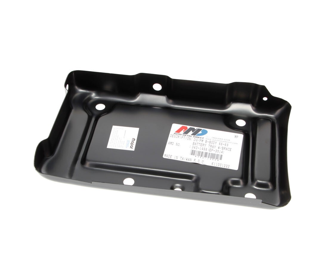 1966-69 Dodge Charger, Plymouth Satellite, 67 GTX Battery Tray w/ "S" Braces