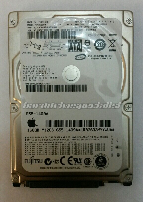 Fujitsu MHY2160BH 160GB SATA Laptop Drive P/N:CA06889-B42700AP S/N:K43AT8933TB5