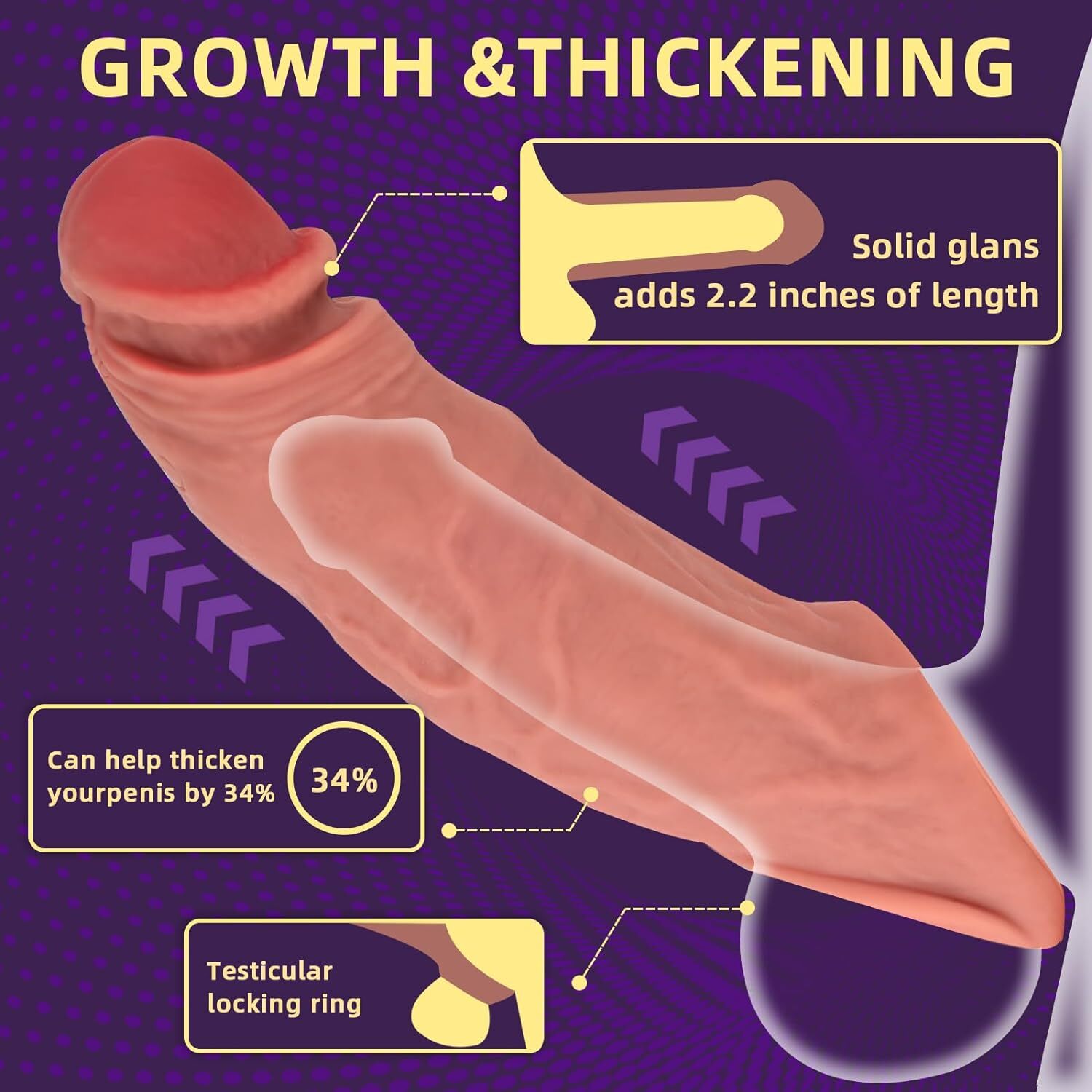 Male Cock Girth Enlarger Enhancer Penis Extension Extender Sheath Sleeve USA